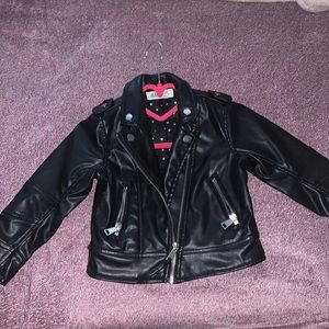Toddler girls faux leather jacket